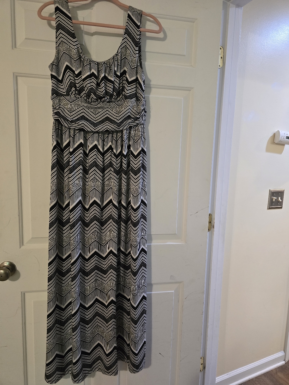 AB Studio Black & White Chevron Maxi Dress - Women